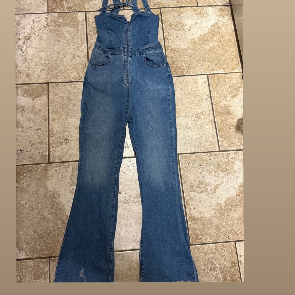 We The Free People Denim Romper Jumpsuit